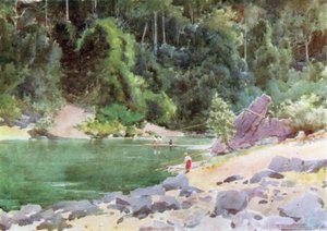 Færge på Nan-tu-floden af Robert George Talbot Kelly